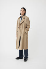 Load image into Gallery viewer, Wool Gabardine Trench Coat in Beige
