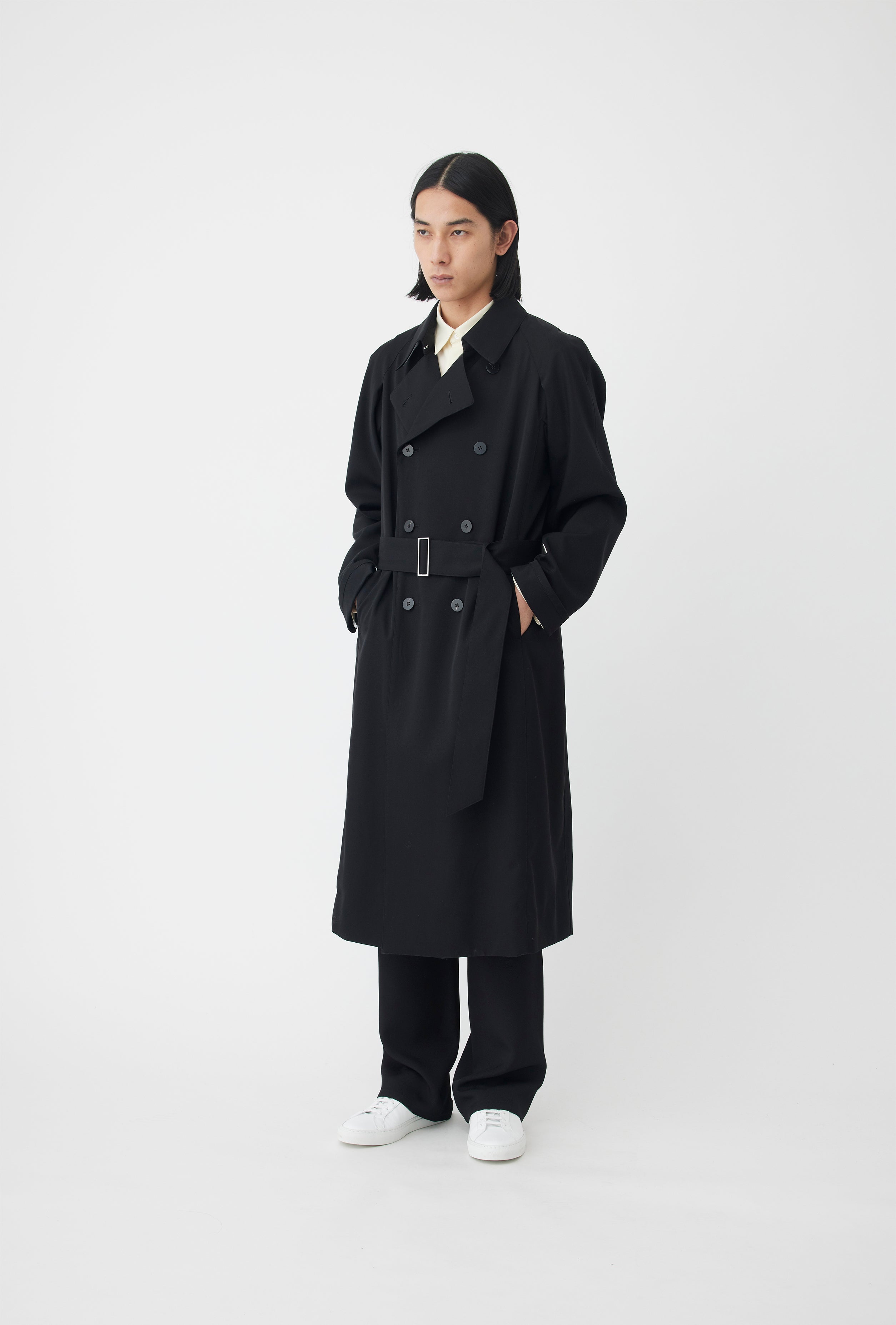 Classic Wool Gabardine Trench Coat in Black – OVERCOAT