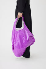 画像をギャラリービューアに読み込む, Tote Bag in Purple X White/Grey Stripe
