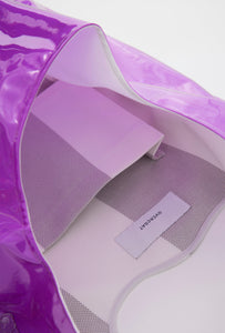 Tote Bag in Purple X White/Grey Stripe