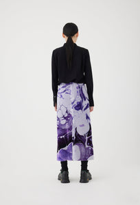 Printed Velvet Pencil Skirt