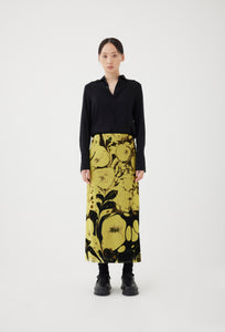 Printed Velvet Pencil Skirt