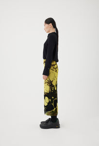 Printed Velvet Pencil Skirt
