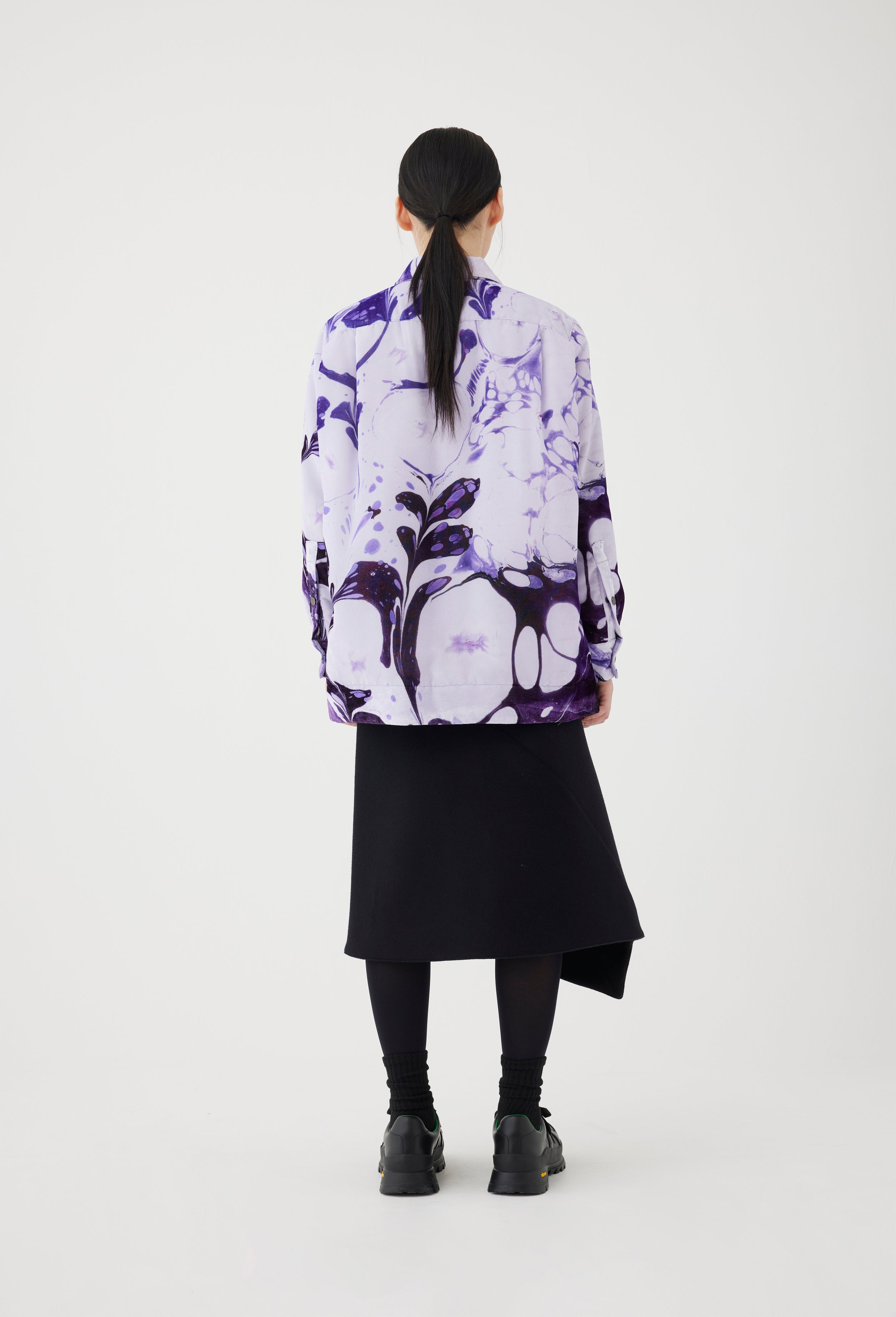 Printed Velvet Padded Overshirt