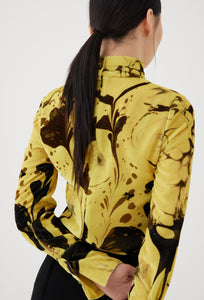 Printed Velvet Turtle Neck