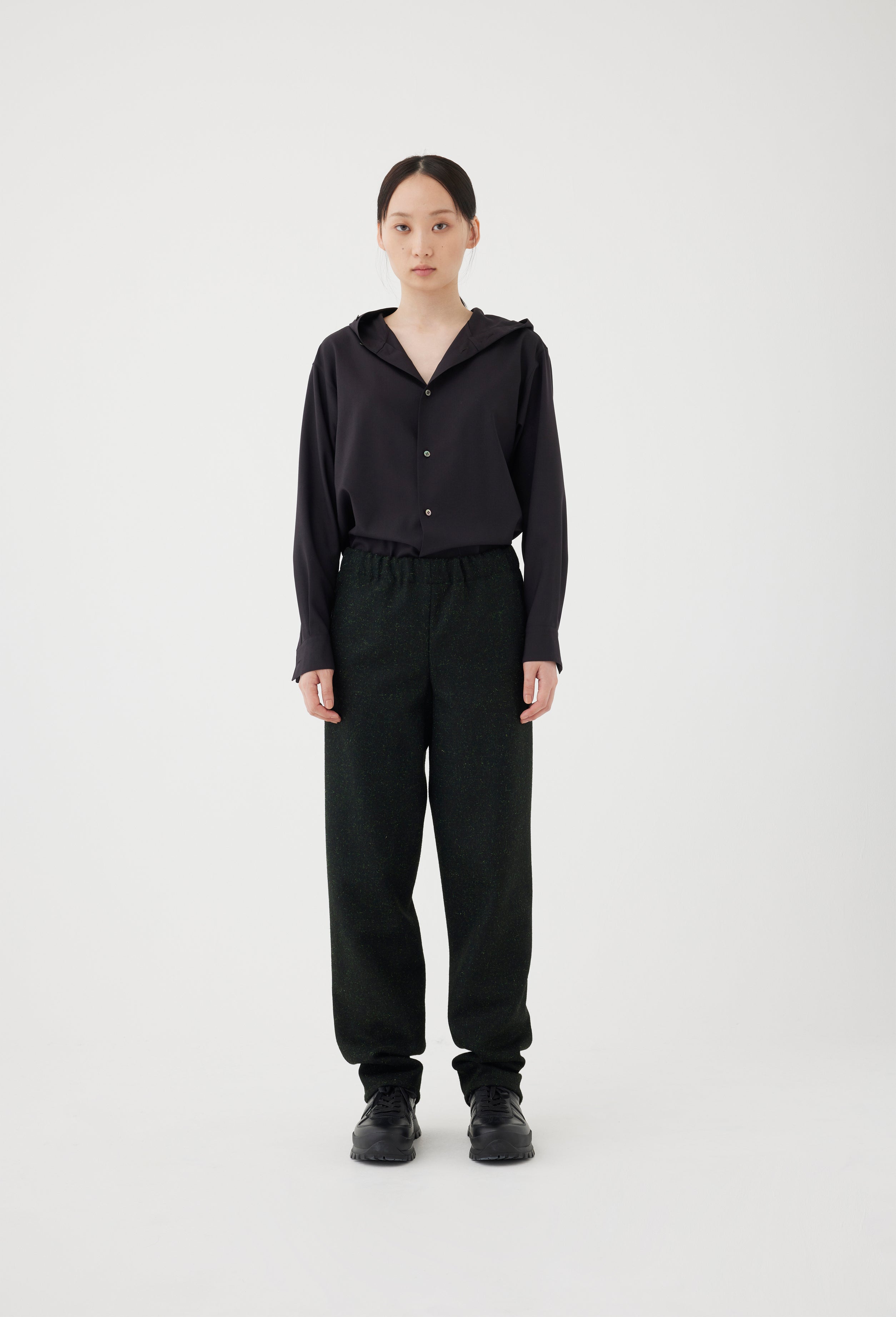Speckled Wool Drawstring Trouser
