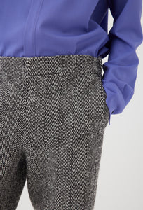 Wool Herringbone Straight Trouser