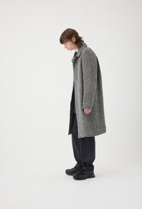 Wool Herringbone Soutien Collar Overcoat
