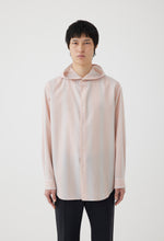 Load image into Gallery viewer, Hooded Wool Shirt in Pink Stripe

