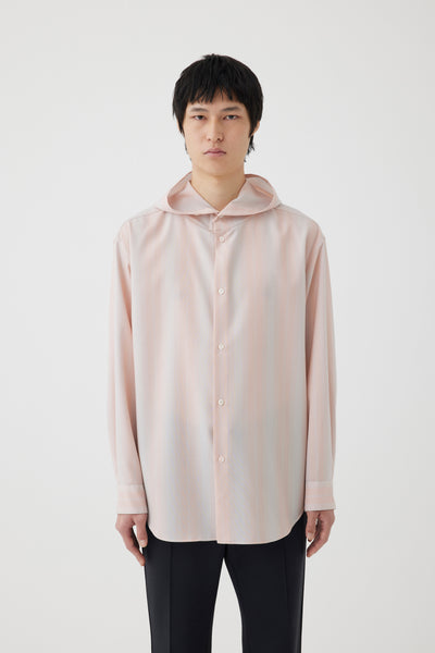 【美品】OVERCOAT Hooded Wool Shirt In Pink表記サイズはサイズ0です