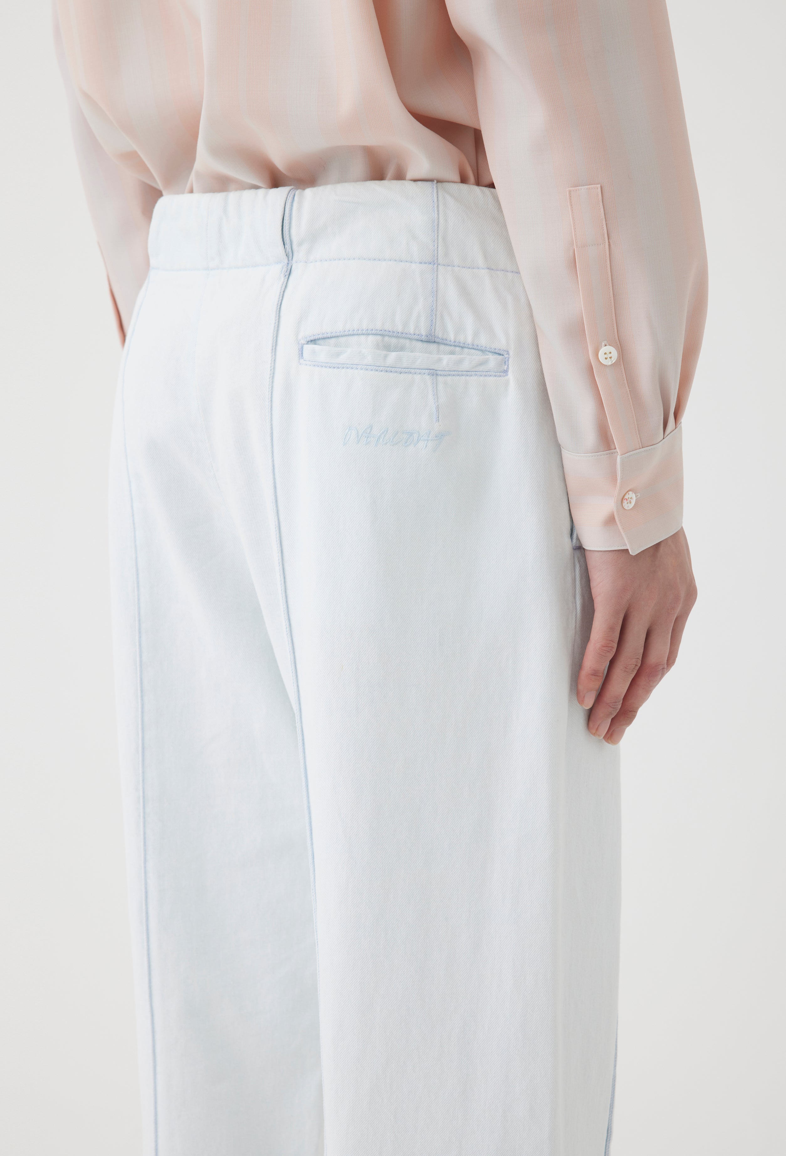 Bleached Denim Tailored Trouser in Bleached Blue