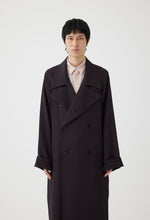 Load image into Gallery viewer, Rayon Double Breasted Overcoat in Coffee Brown

