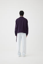 Load image into Gallery viewer, Tropical Wool Zip-up Blouson in Dark Purple
