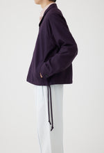 Load image into Gallery viewer, Tropical Wool Zip-up Blouson in Dark Purple
