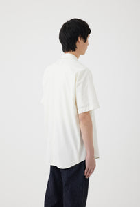 Cotton Short Sleeve Overshirt in Ivory