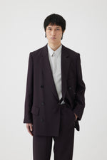 Load image into Gallery viewer, Rayon Tricotine Double Breasted Jacket in Coffee Brown レーヨン トリコチン ダブルジャケット コーヒーブラウン
