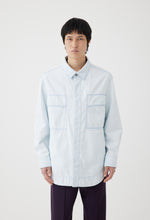 Load image into Gallery viewer, Denim Shirt Jacket in Bleached Blue
