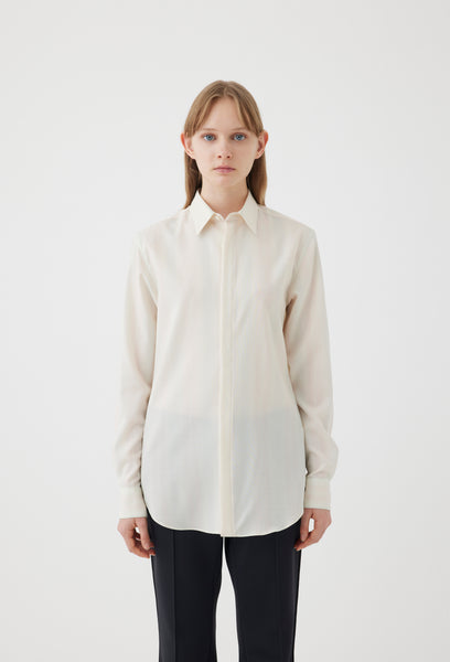 Wool Shirt in White Stripe – OVERCOAT