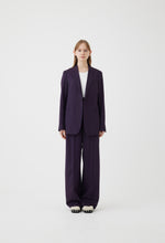 Load image into Gallery viewer, Tropical Wool Single Breasted Jacket in Dark Purple
