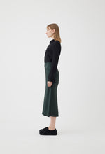 Load image into Gallery viewer, Silk Asymmetrical Skirt in Forest Green
