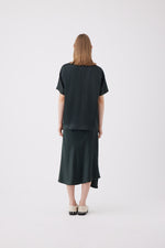 Load image into Gallery viewer, Silk Short Sleeve Overshirt in Forest Green
