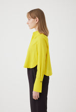 Load image into Gallery viewer, Cropped Top with Shirt Collar in Yellow
