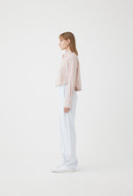 Load image into Gallery viewer, Cropped Wool Shirt in Pink Stripe
