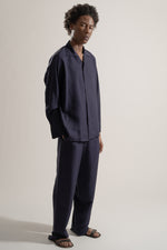 Load image into Gallery viewer, Silk Overshirt in Navy
