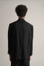Load image into Gallery viewer, Classic Rayon Tricotine Double Breasted Jacket in Black
