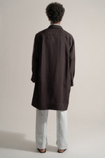 Load image into Gallery viewer, Rayon Tricotine Single-Breasted Overcoat in Coffee Brown
