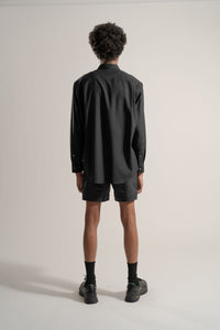 Cotton Elastic Shorts in Black