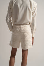 Load image into Gallery viewer, Cotton Pile Tailored Shorts in Off White

