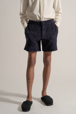 Load image into Gallery viewer, Cotton Pile Tailored Shorts in Navy
