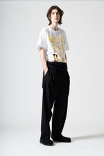 Load image into Gallery viewer, Wool Gabardine 5 tuck Trouser in Black
