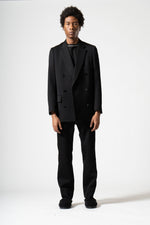 Load image into Gallery viewer, Wool Tricotine Double-breasted Jacket in Black
