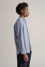 Load image into Gallery viewer, Classic Wool Shirt in Saxe Blue
