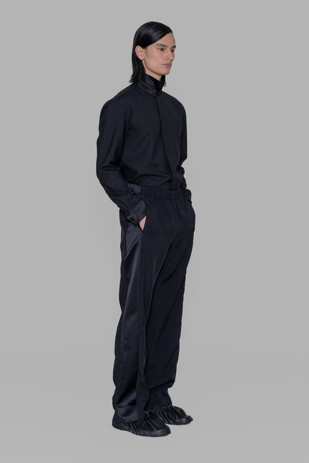 Tuxedo Drawstring Trouser with Satin Side Panel