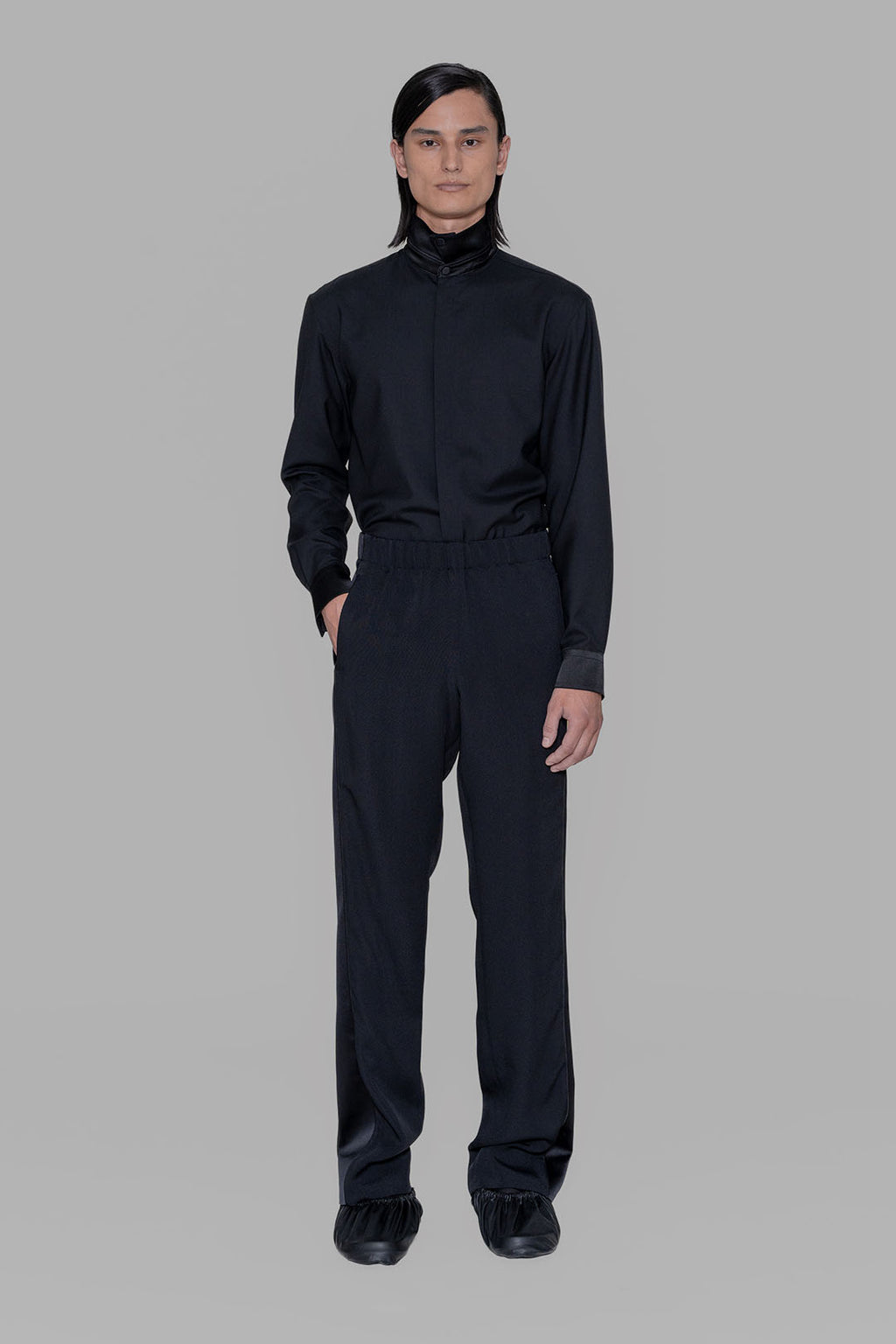 Tuxedo Drawstring Trouser with Satin Side Panel