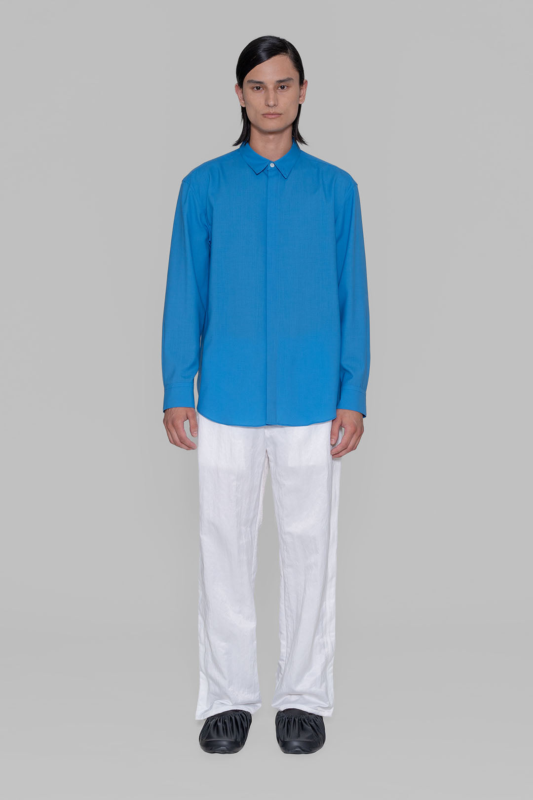 美品！OVERCOAT Wool Short Sleeve Shirt Wool Short Sleeve Shirt – OVERCOAT