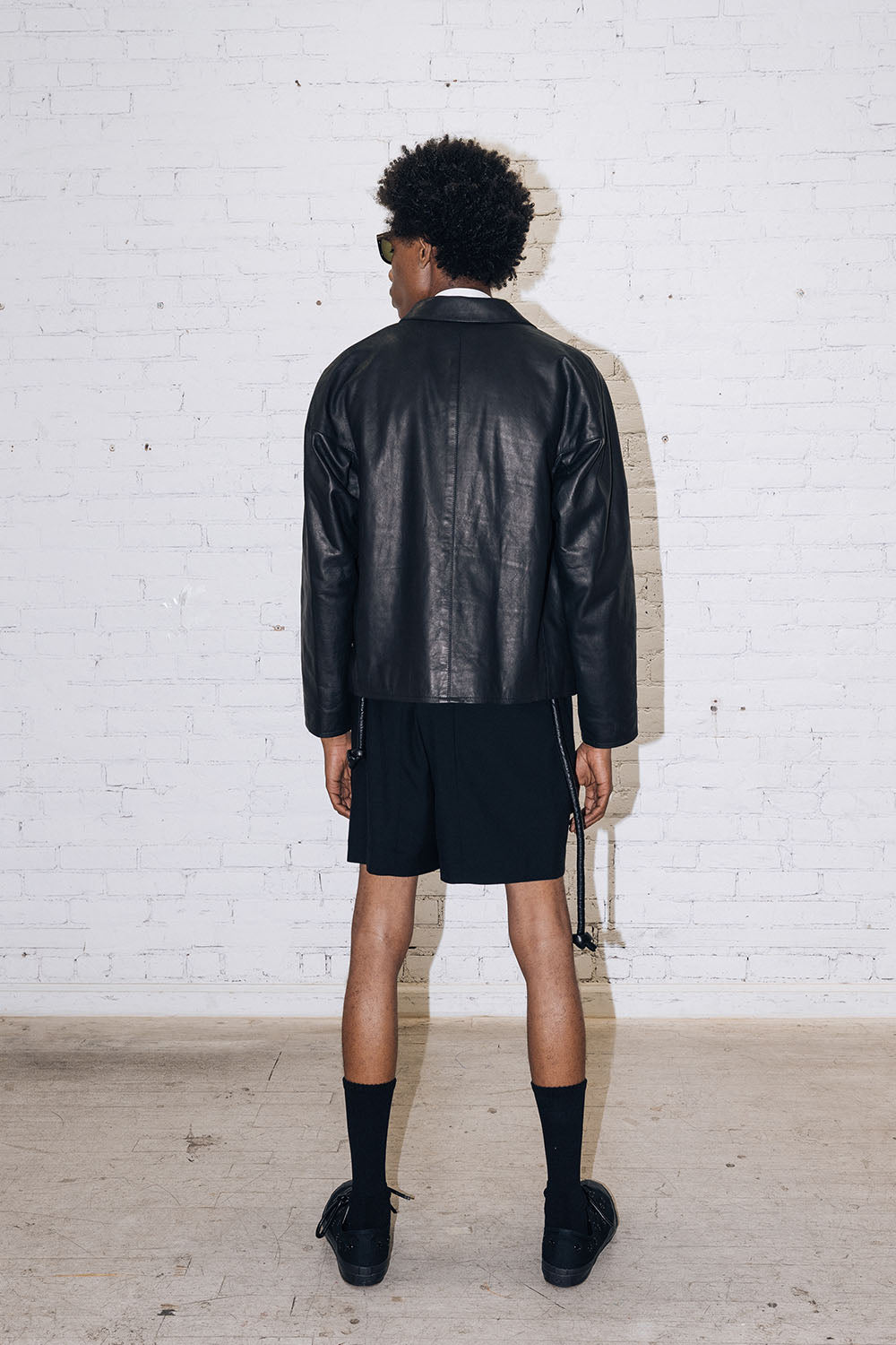 Leather Zip-Up Blouson