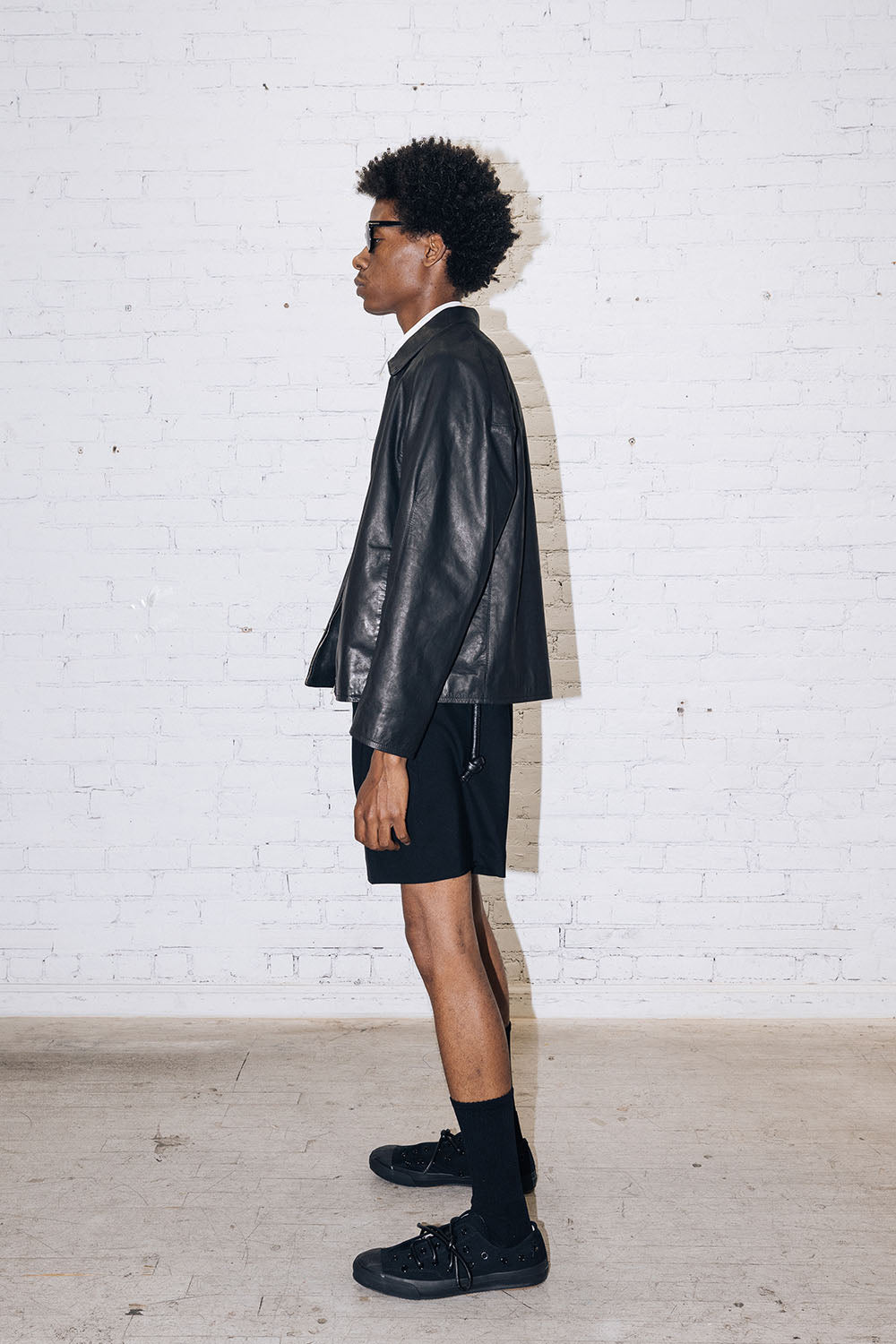 Leather Zip-Up Blouson