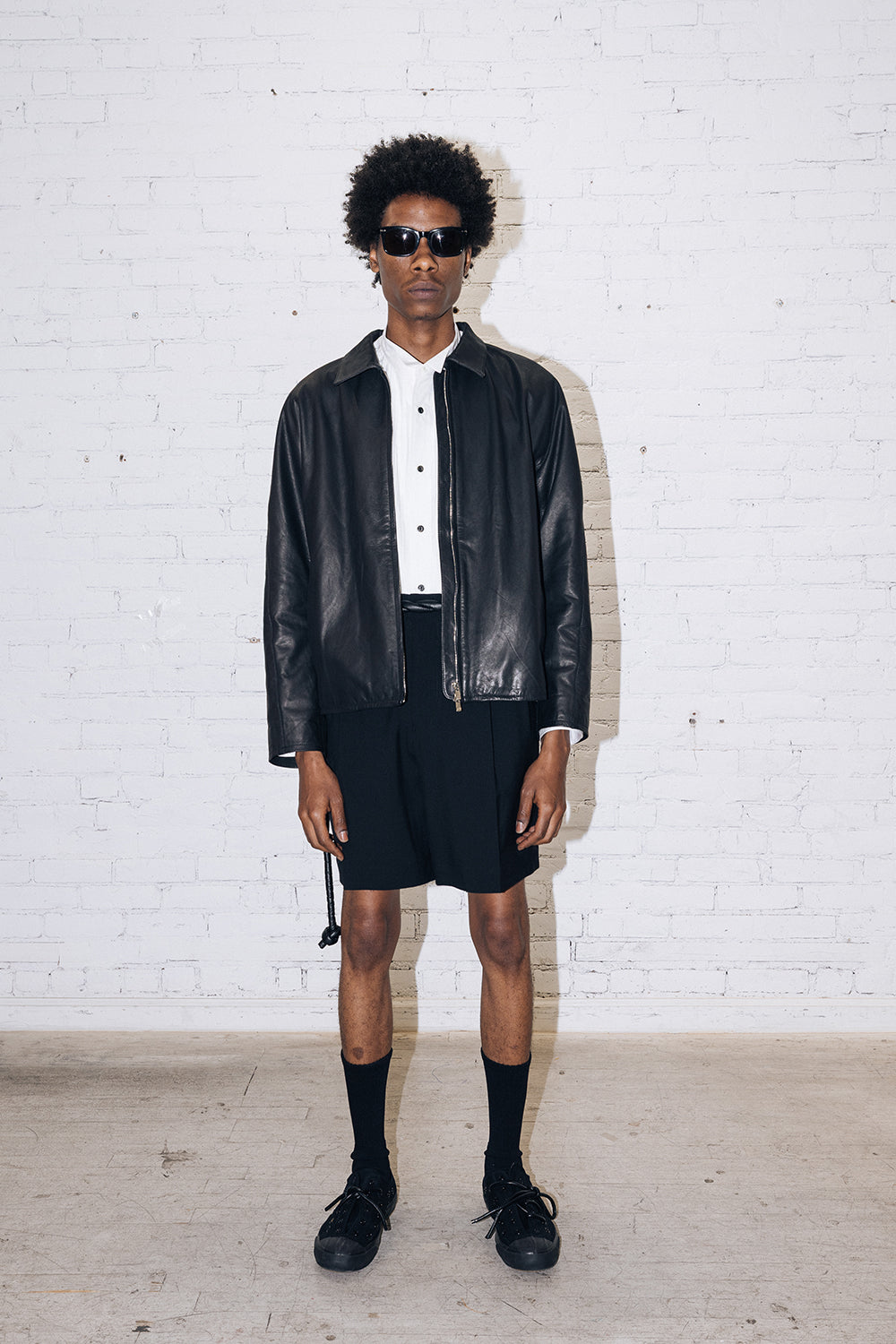 Leather Zip-Up Blouson