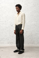画像をギャラリービューアに読み込む, Wool Denim Wide Leg Pant
