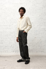 画像をギャラリービューアに読み込む, Wool Denim Wide Leg Pant

