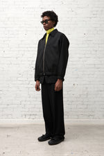 画像をギャラリービューアに読み込む, Zip-up Blouson with Contrast Collar
