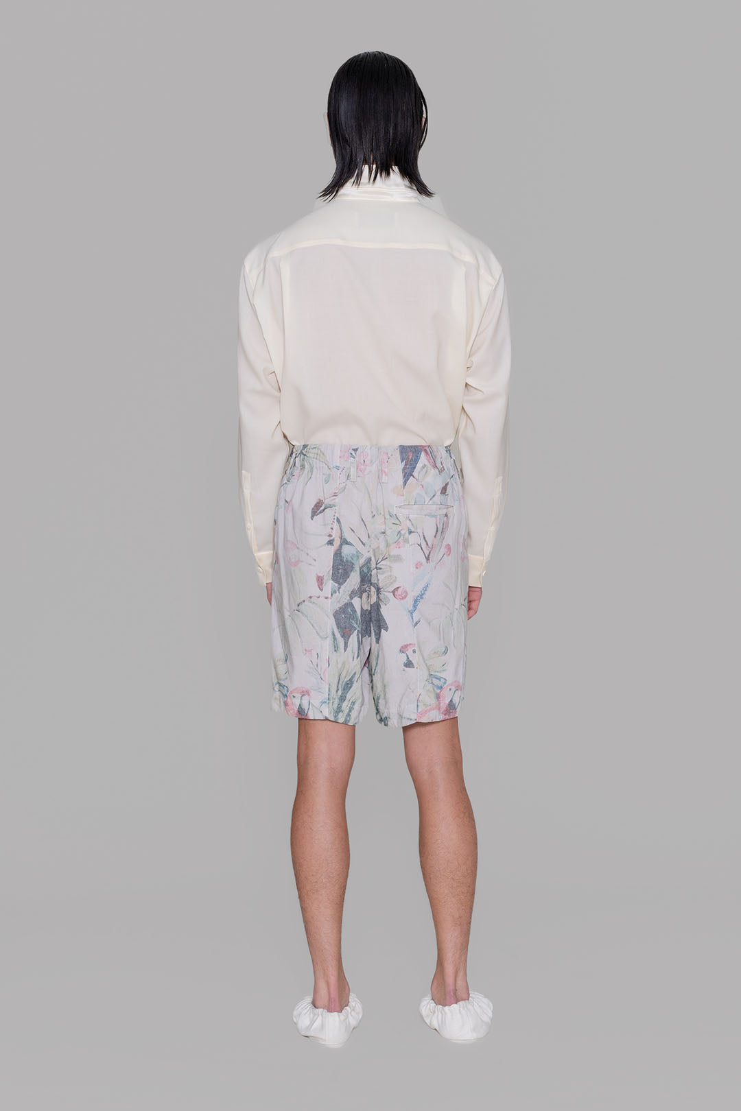 Drawstring Short In Printed Linen