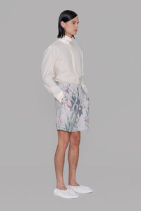 Drawstring Short In Printed Linen