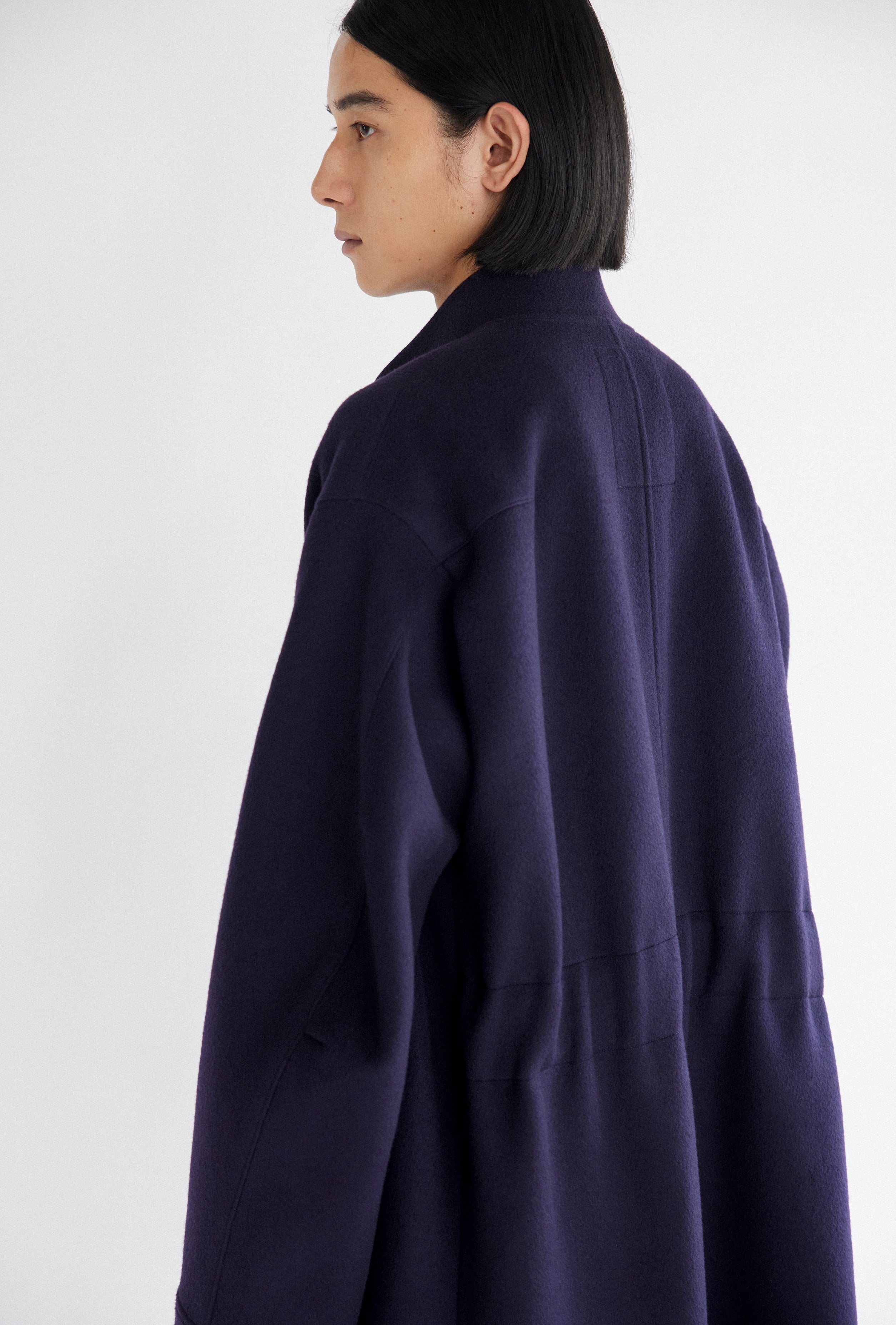 BEAVER WOOL STAND COLLAR COAT – OVERCOAT