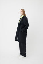 Load image into Gallery viewer, Wool Melton Overcoat in Black
