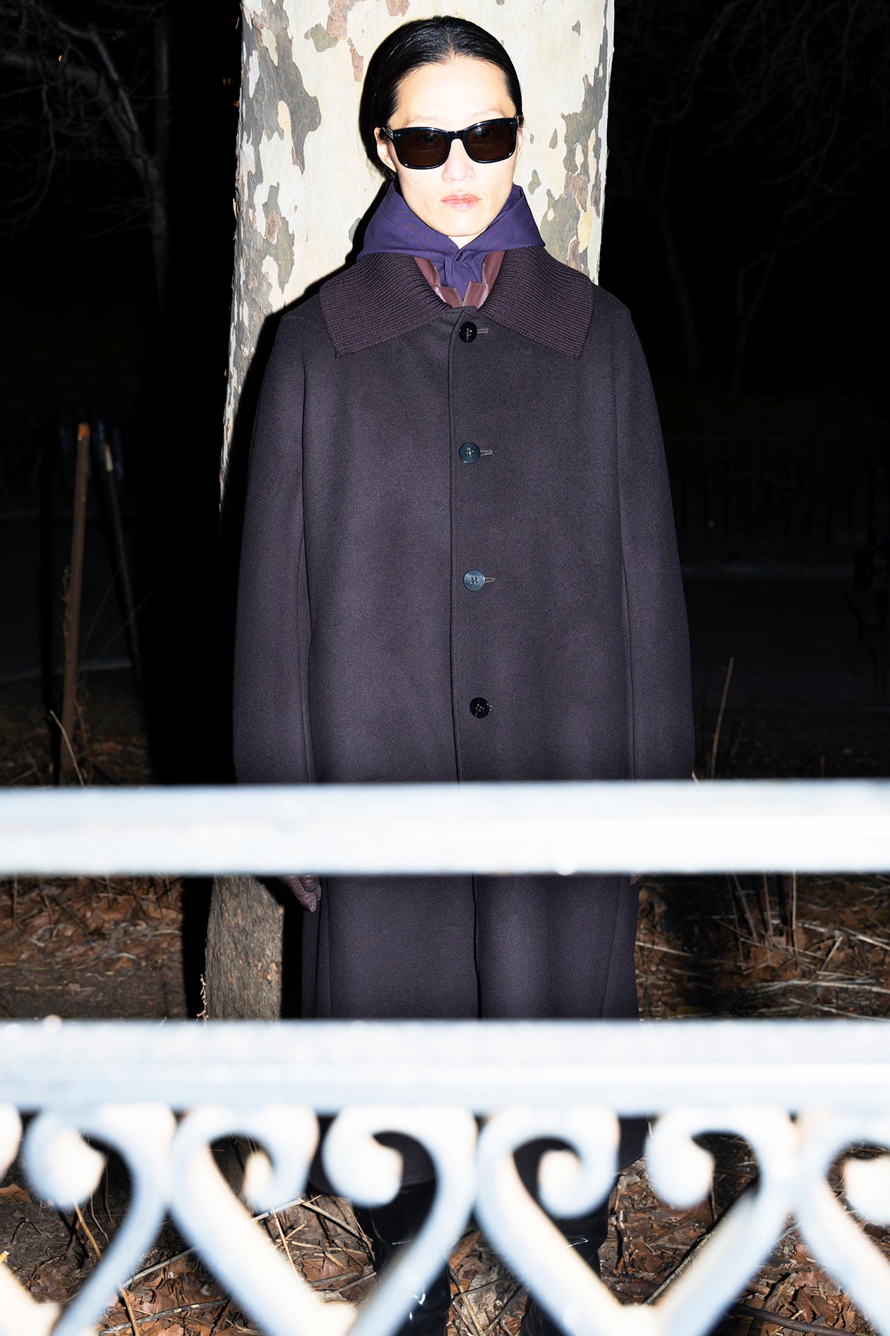 BEAVER WOOL COAT WITH REMOVABLE RIB COLLAR – OVERCOAT